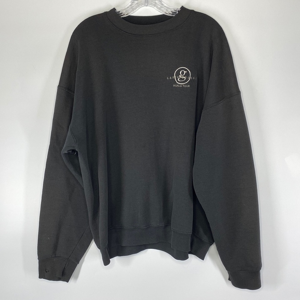 Vintage Garth Brooks World Tour Black Crewneck Sweatshirt Size XXL